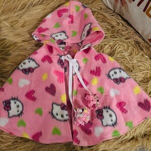 Hello Kitty Fleece Hooded Cape For a Toddler Size 1-2 Years